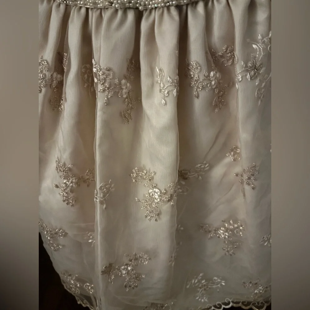 Iris & Ivy Brown and Cream Floral Kids Dress
